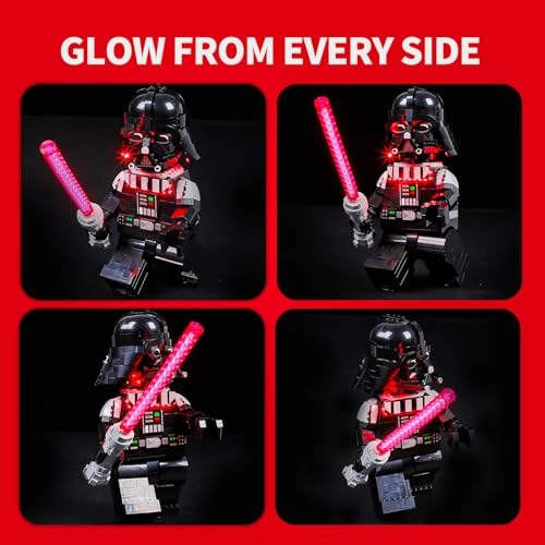 2.0 Light Kit Compatible with Lego Star Wars Up-Scaled Darth Vader Minifigure