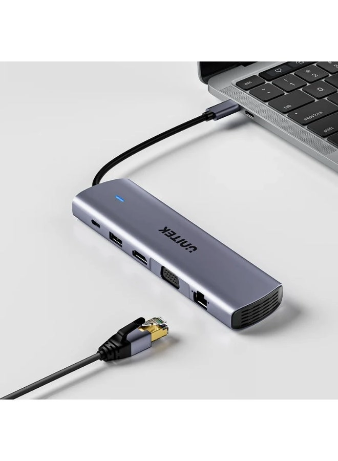 D1113A - 9-in-1 USB-C Hub 3x USB-A 5Gbps HDMI 4K@30Hz PD 100W