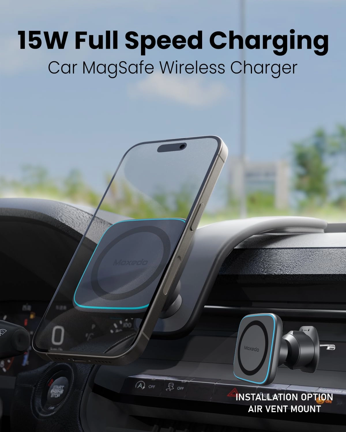 Flexi-Grip Magnetic Phone Holder - 15W Wireless Charging 360° Rotation Compatible With iPhone 12-15
