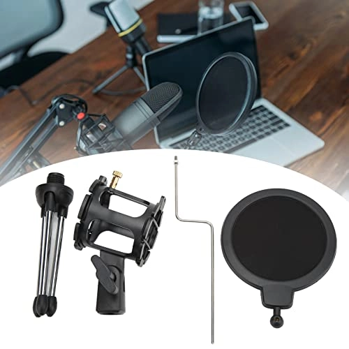 Microphone Pop Filter Holder - Shockproof Foldable Tripod
