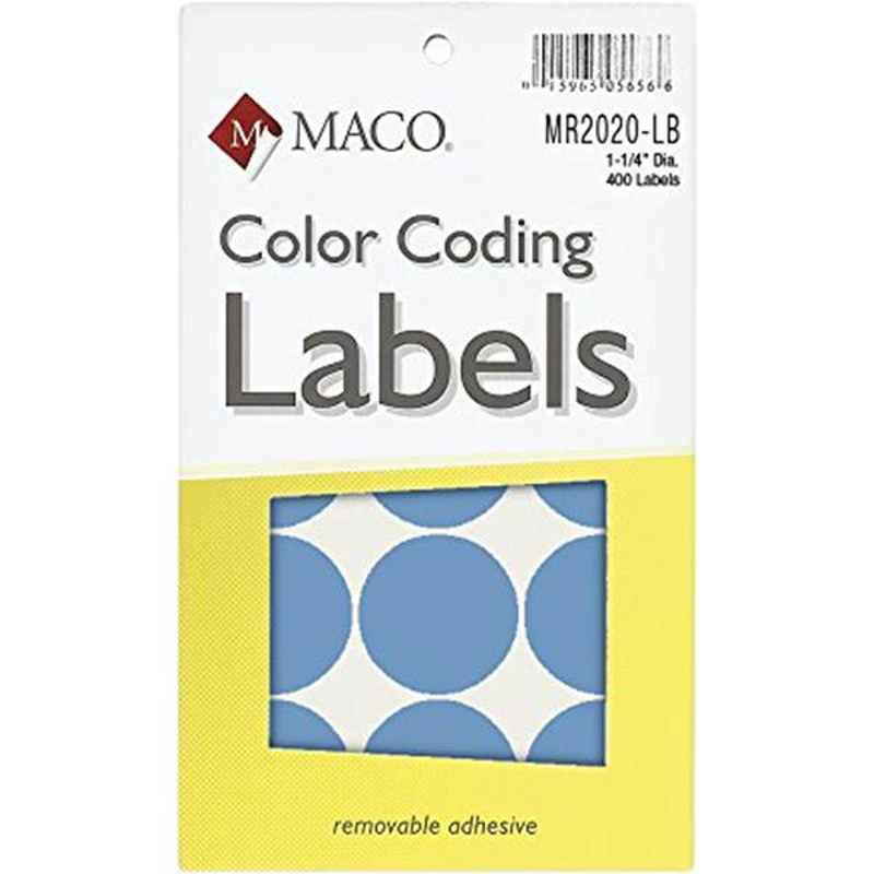 MACO Color Coding Labels - 768 Labels .25 in ( 6.35 mm )