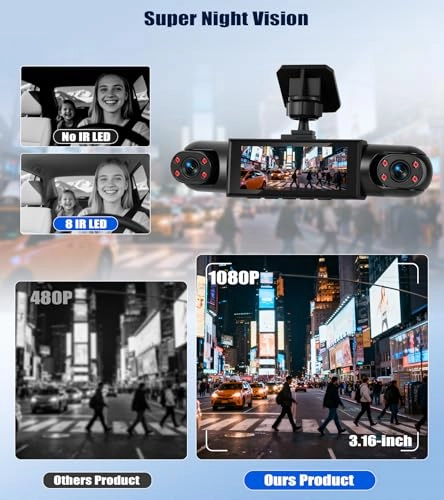 4 Channel Mirror Dashcam - 1080p