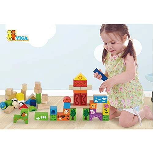 Wooden Blocks - Farm 50pcs