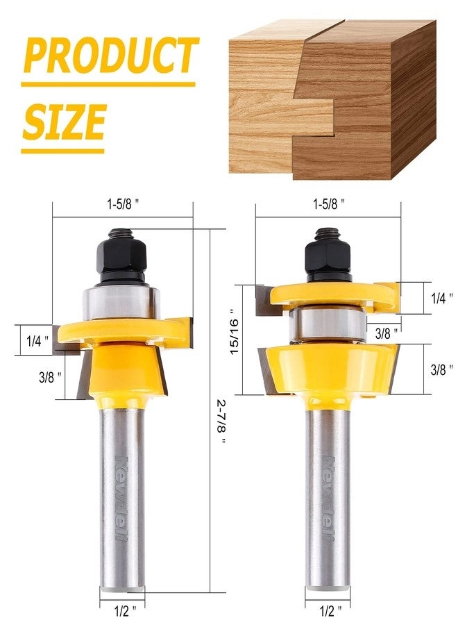 Shaker Rail and Stile Router Bits - 1/2 Inch