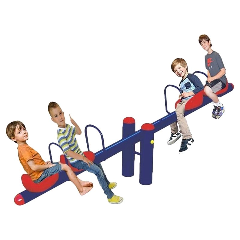 Double Deck Metal See Saw - 4 Seats Red