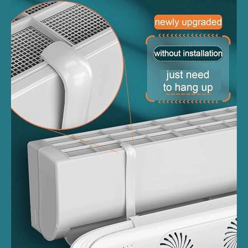 Air Conditioner Deflector - Dual Fans Foldable Adjustable 74 to 102 cm