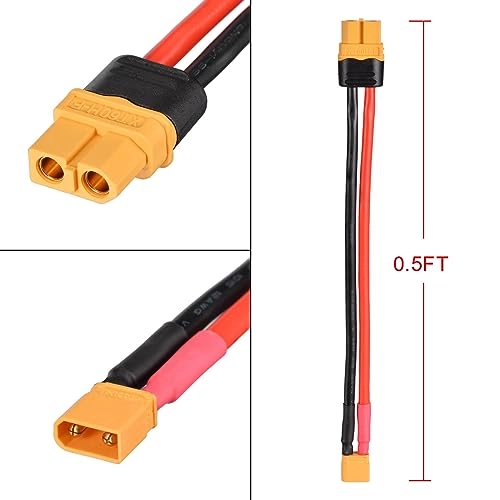 XT60 to XT30 Adapter - XT60 Female XT30 Male 12AWG 6Inches