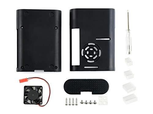 PI4-CASE-D - Black ABS Cooling Fan Heat Sinks