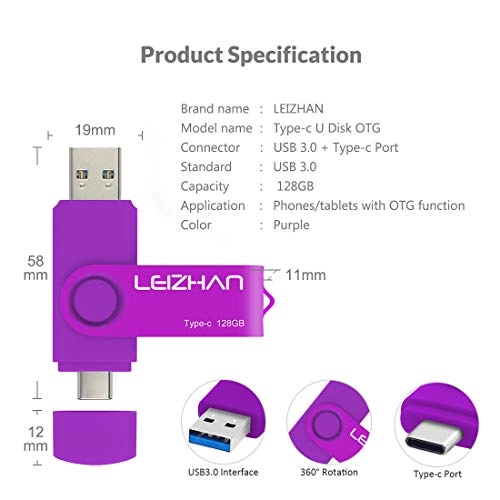 Type-C USB Flash Drive - USB 3.0 USB-C USB-A 128GB