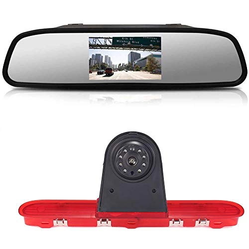 Brake Light Reversing Camera + Rear View Mirror Monitor - Night vision 628 x 586 pixels