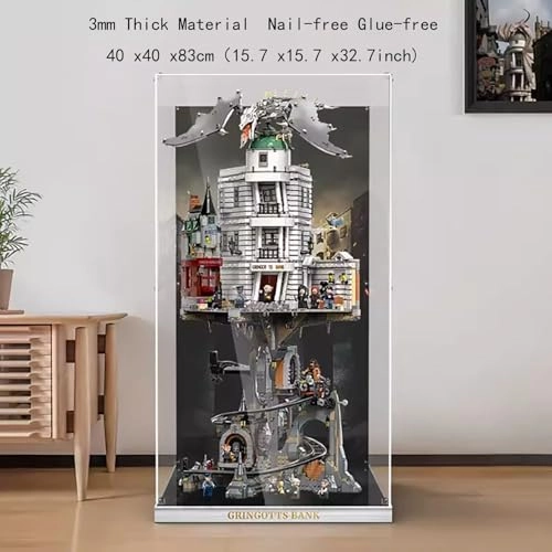 Acrylic Display Case - Compatible with Lego 76417 Gringotts Wizarding Bank Option 2
