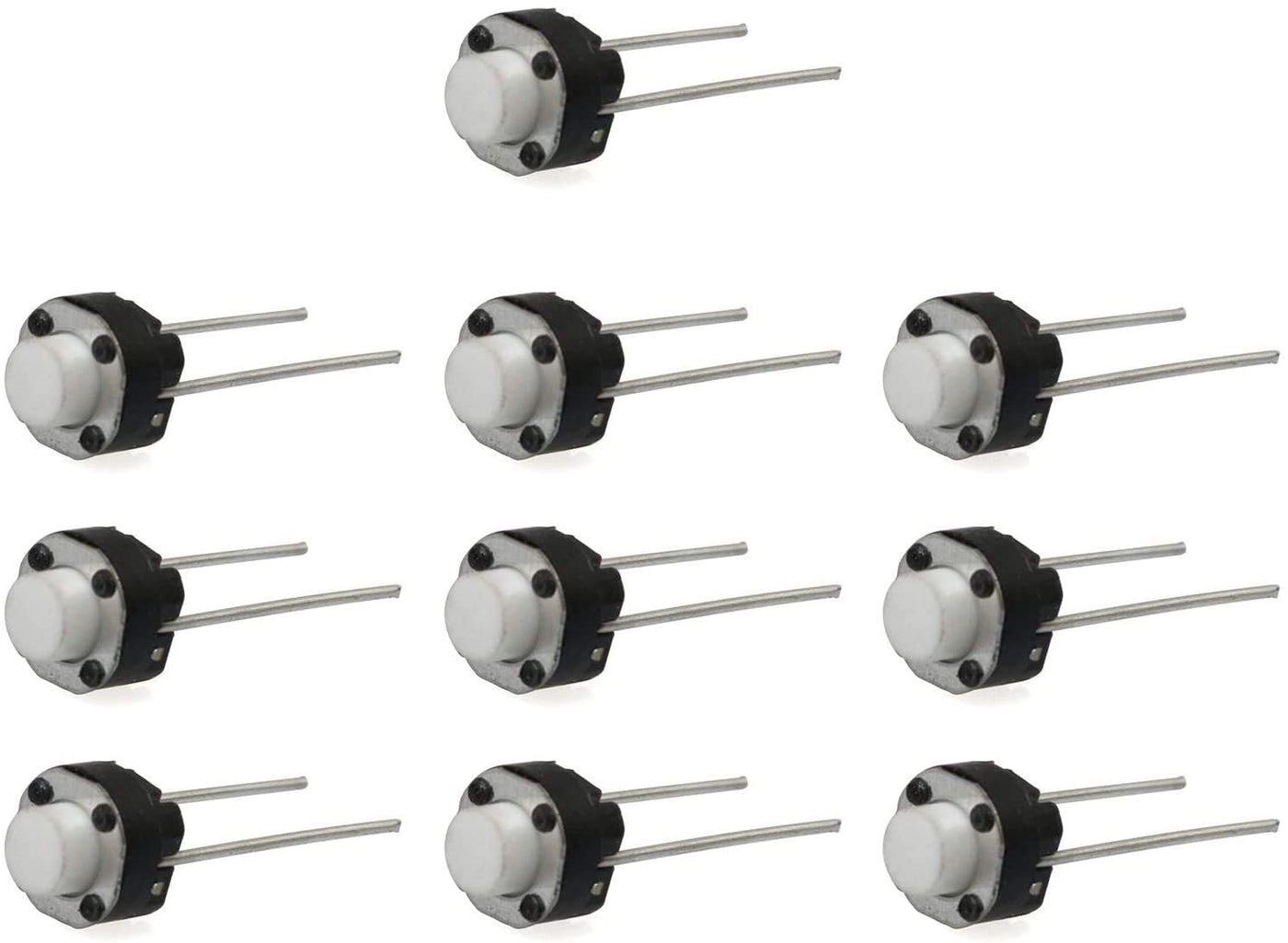 QBM Octo Round Tactile Micro Push Button Switch - 2 Pin 10 pcs