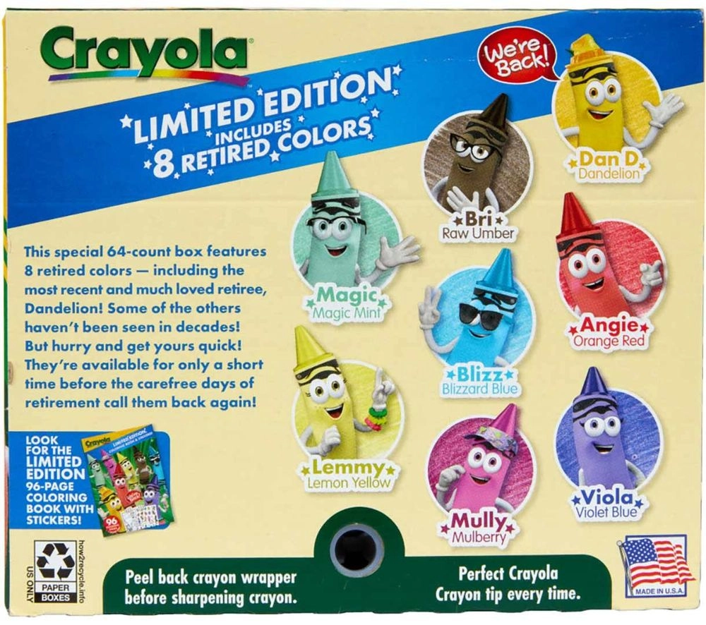 Classic & Limited Edition Retired Color Crayons - 64 Pcs