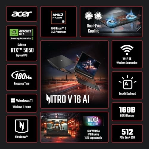 Nitro V 16 AI ANV16-42-R309 - 16'' Ryzen 5 240 16GB DDR5 512GB SSD