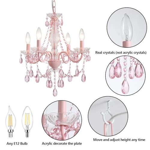 Crystal Pink Chandelier