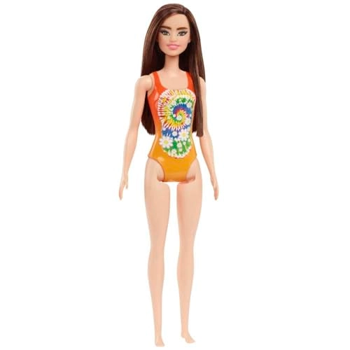 Barbie Beach Doll - Tie Die Suit Orange Ages 3+