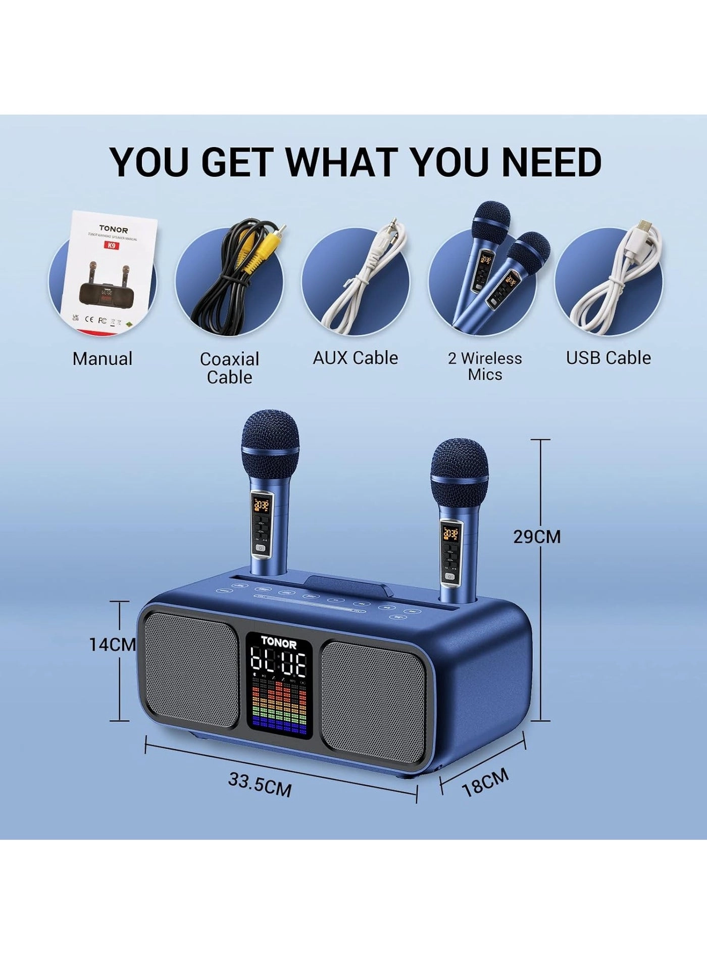 K9 Karaoke Machine - 2 Wireless Microphones