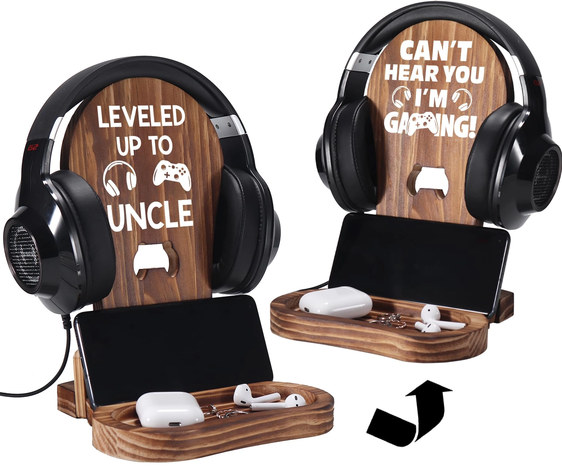 Slothoem EJ Stand 03 - Headset Stand Wood