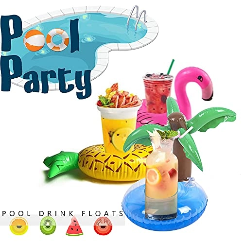 Rainbow Cloud Dog Inflatable Pool Float Holder + Coconut Tree Inflatable Drink Holder + Pineapple Pool Drink Float + Flamingo Inflatable Drink Holder + Collapsible Dog Bowl + Bright Colors Ball Pit + Carry Bag