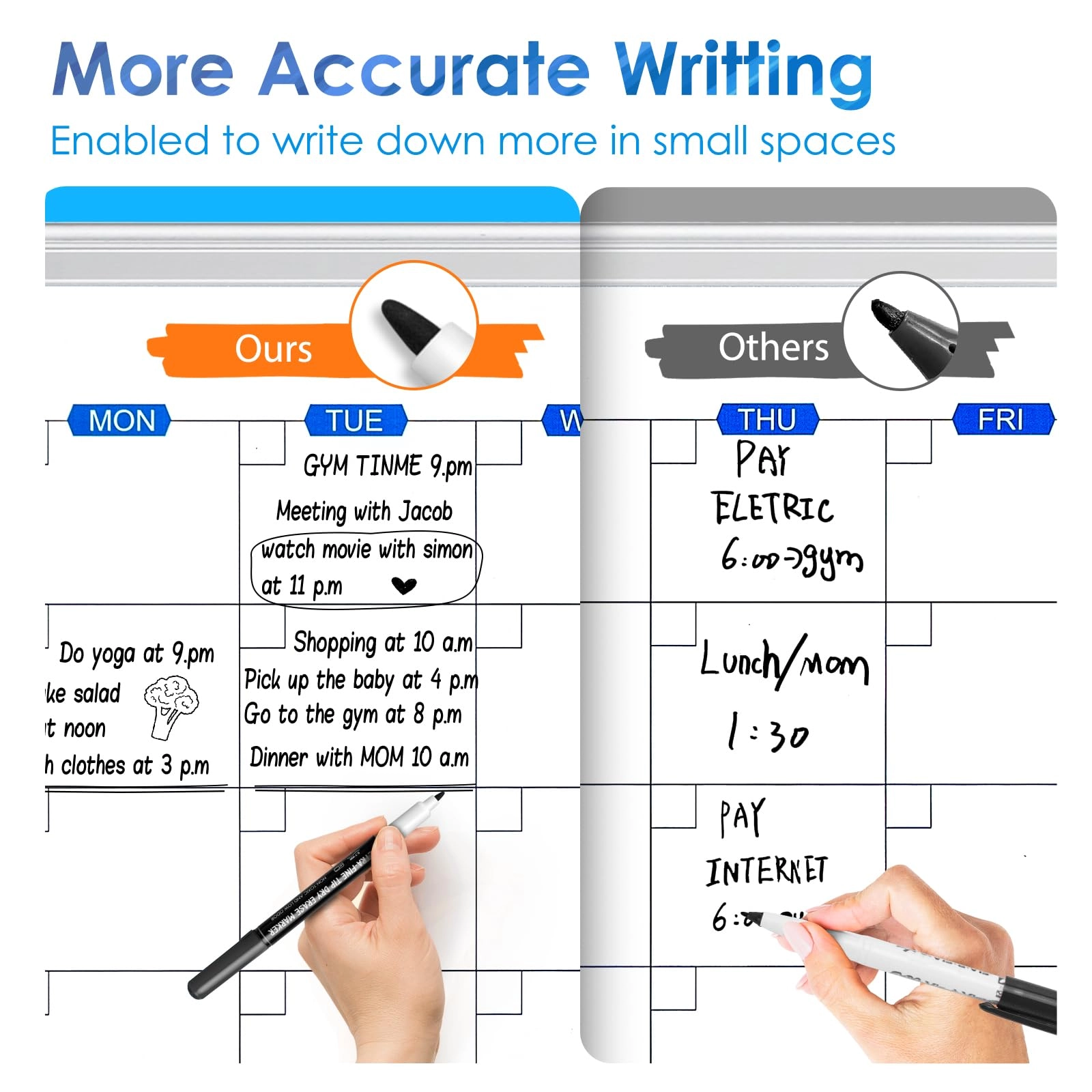 Magnetic Whiteboard Pens - 12 Colours Fine