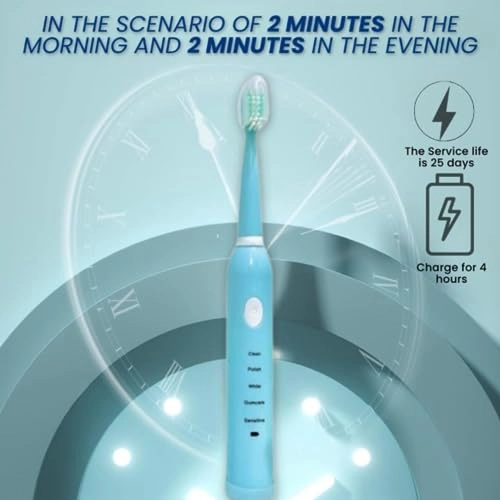 Sonic Electric Tooth Brush - 5 Modes 3 Brush Heads Rechargeable