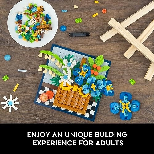 Blue Rose Building Kit - Beech Wood Bouquet Set