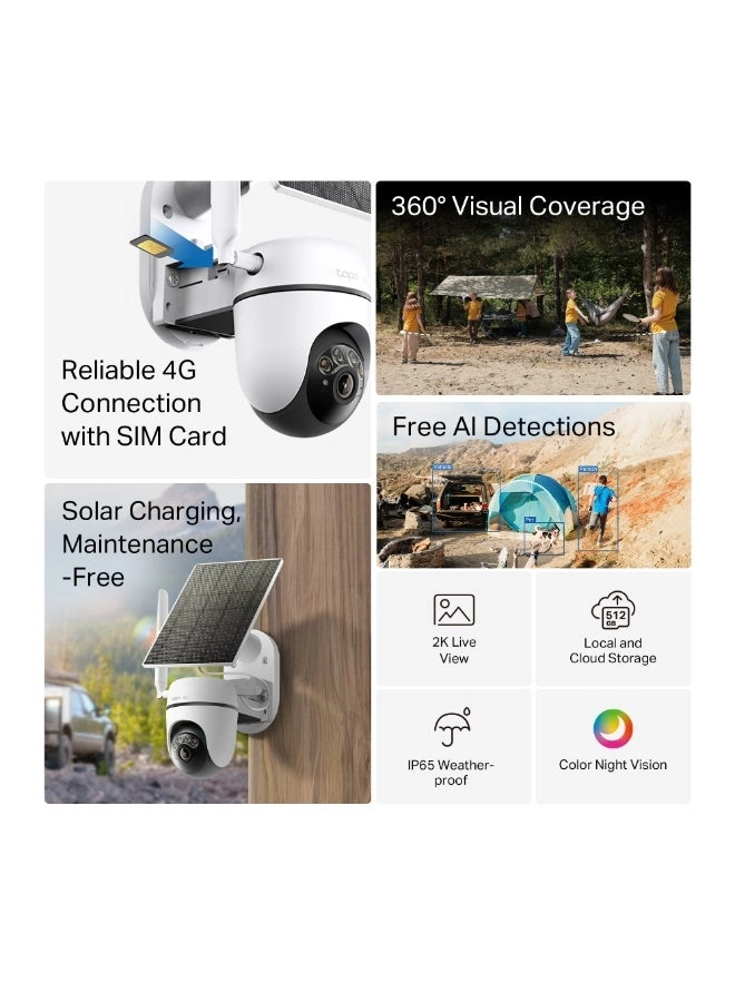 Tapo C615G - Solar-Powered Pan/Tilt 4G LTE Security Camera Kit
