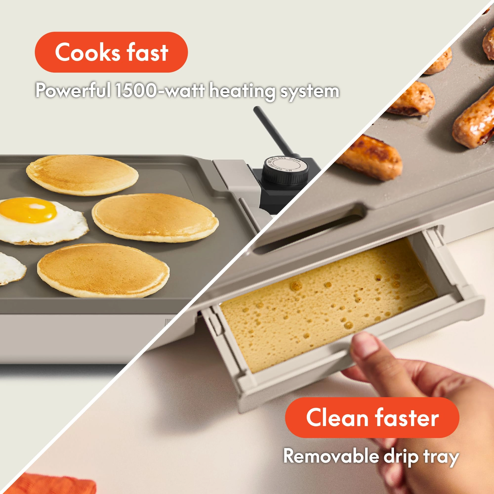 XL Electric Ceramic Titanium Griddle - 1500W 56 cm
