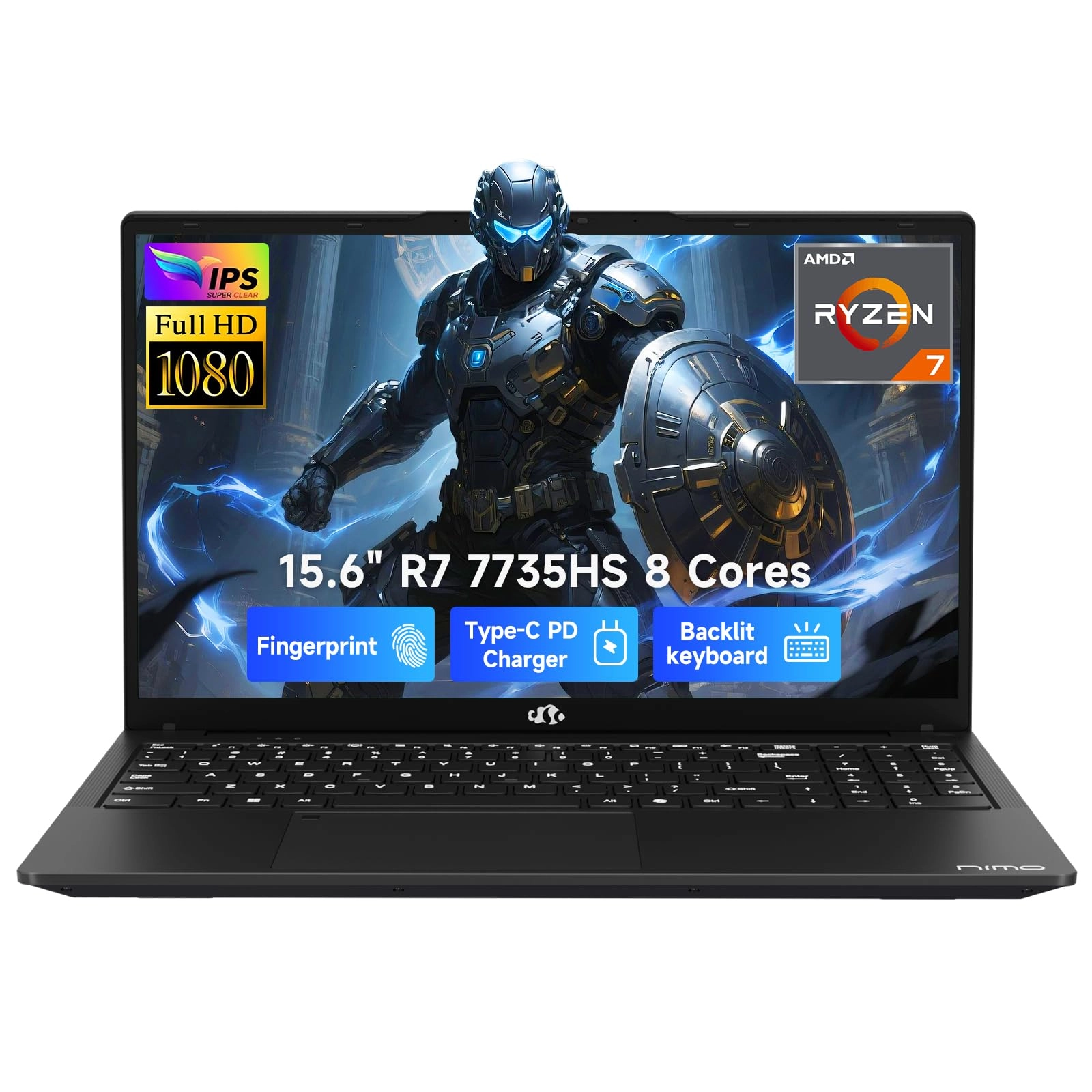 NIMO 17.3 Gaming Laptop N174 - 17.3'' Ryzen 7-6800H 32GB DDR5 1TB SSD
