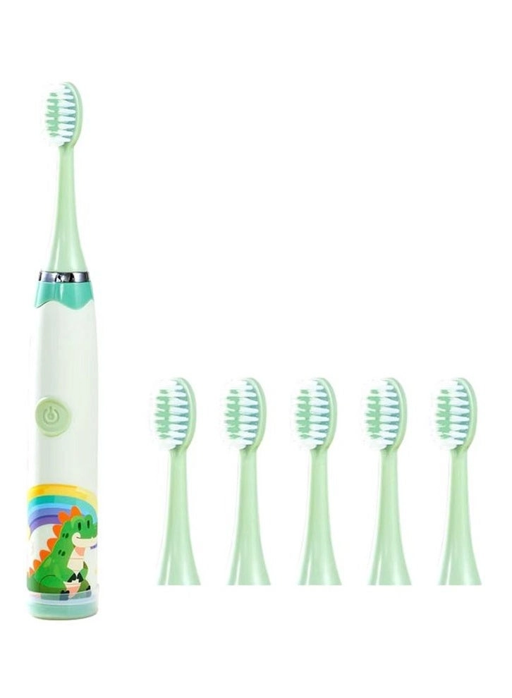 Ultrasonic Electric Children's Toothbrush - Super Soft Waterproof USB Charging 6 Heads