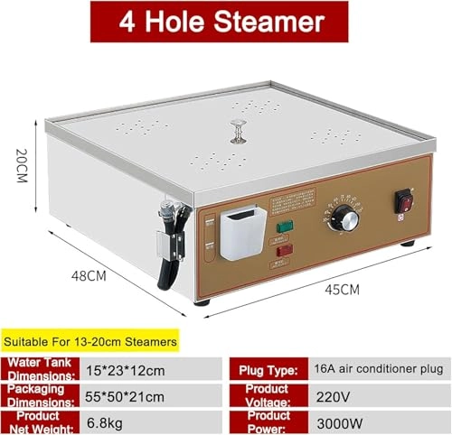 Electric Steamer - 2/4/6-Hole Commercial 30~110°C