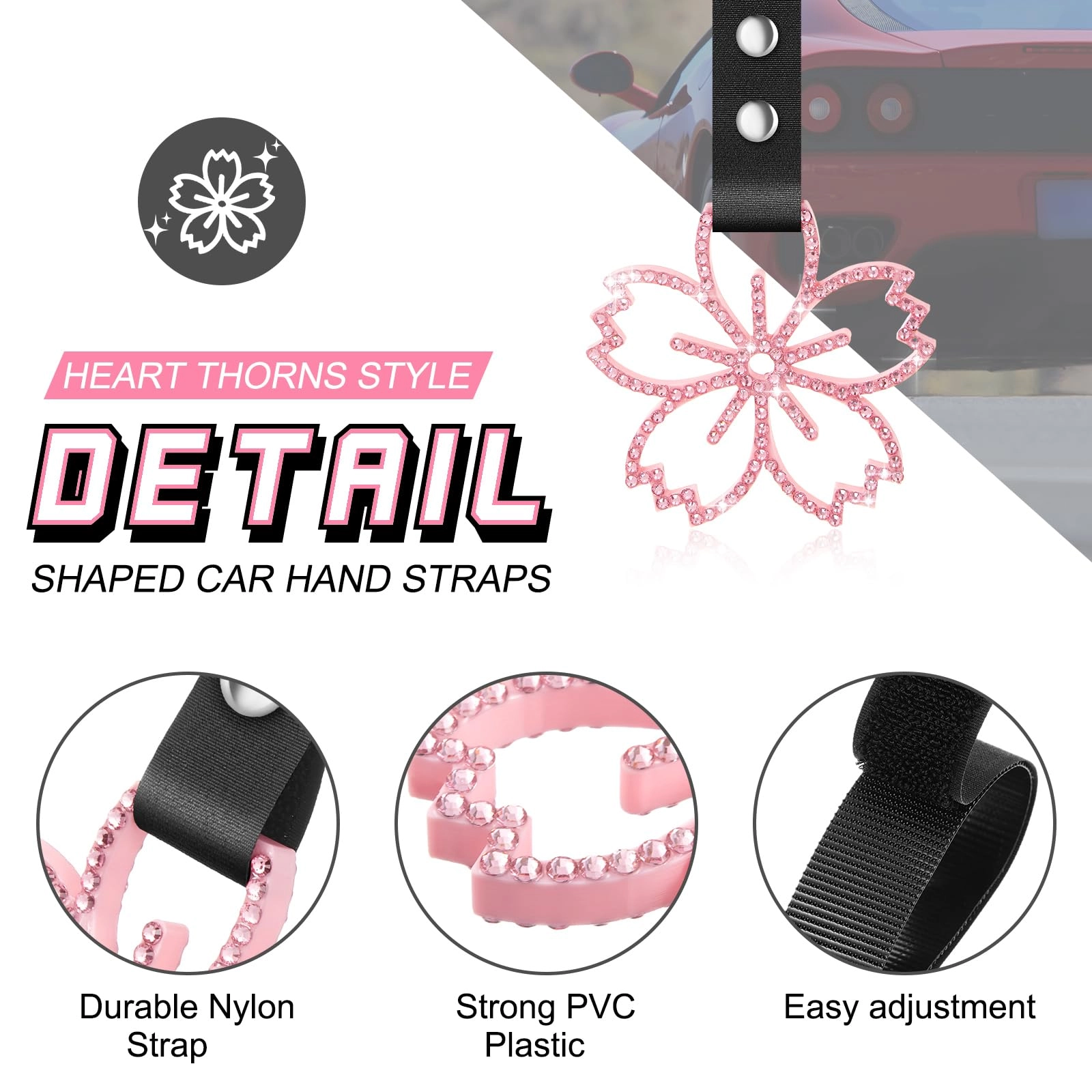 Cherry Blossoms Car Handle Strap