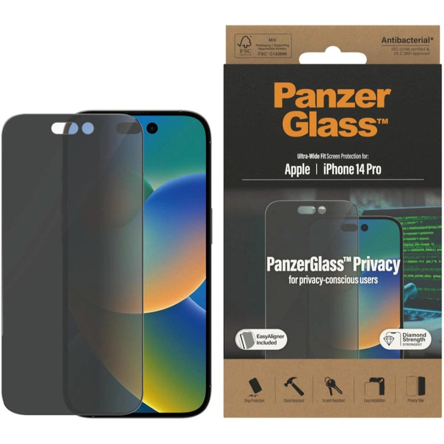 Privacy Tempered Glass Screen Protector for iPhone 14 Pro