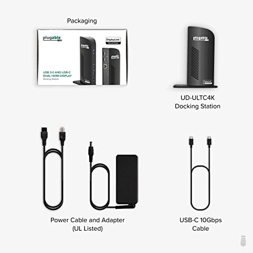 USB C Triple Display Docking Station - USB 3.0 4K 30Hz 1080p 60Hz