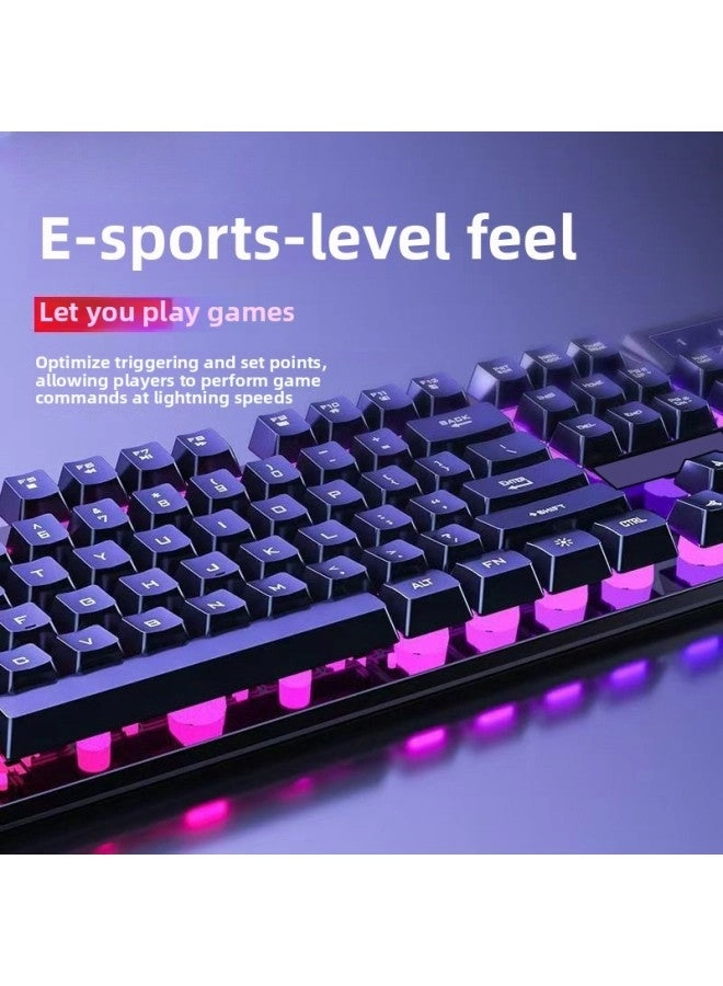 Mechanical Feel Keyboard And Mouse - Wired