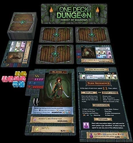 One Deck Dungeon: Forest of Shadows + One Deck Dungeon + Mr Dice Drawstring Bag