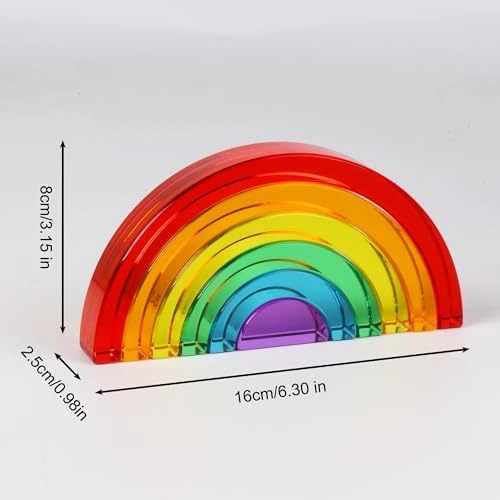 Acrylic Rainbow Stacker - 3 years and up 6 pieces