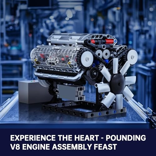 Technic Visible V-8 Engine - 535PCS