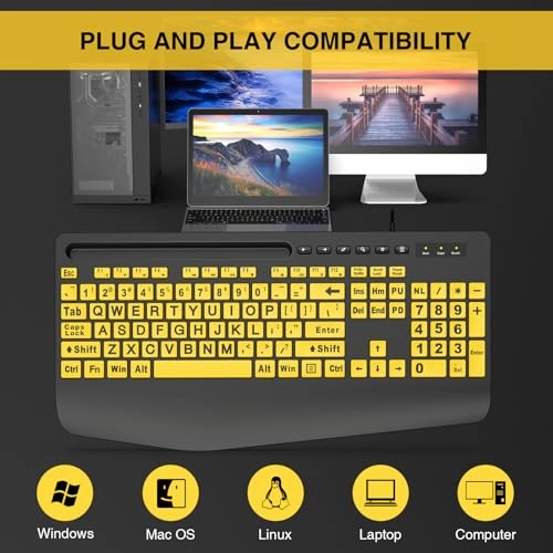 Large Print Backlit Keyboard - Standard Wired
