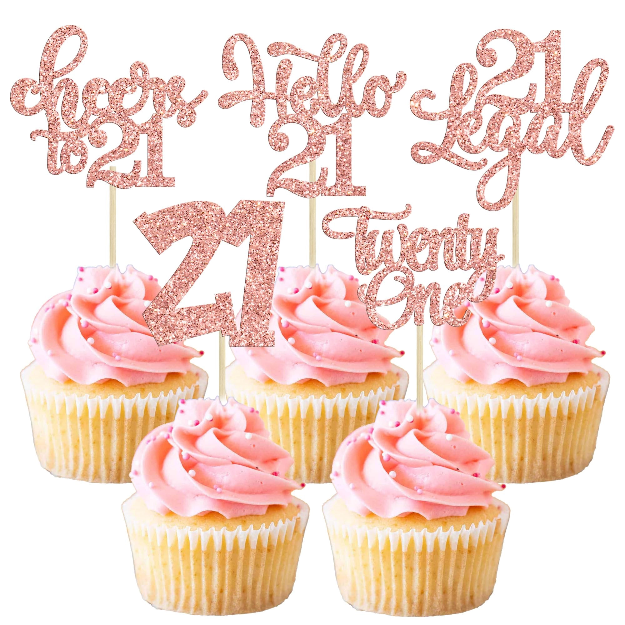 21st Birthday Cupcake Toppers - 30Pcs