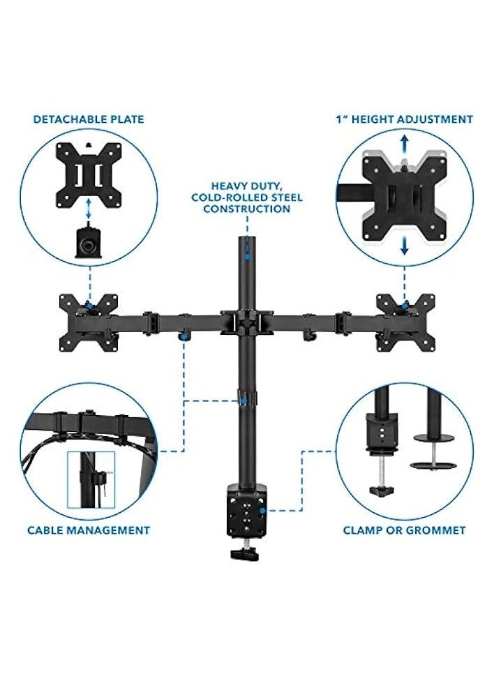 Dual LCD Monitor Desk Mount Stand - 2 27in