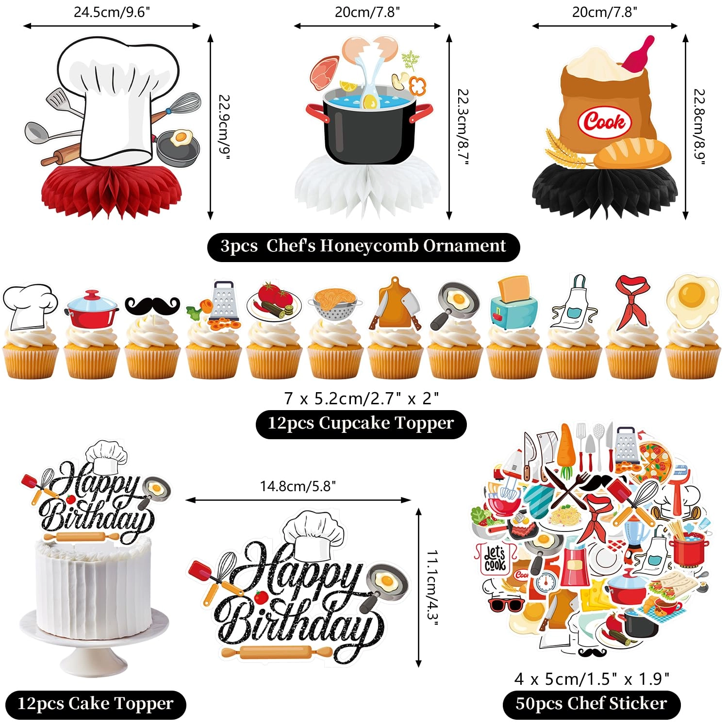 Chef Party Decorations - 20.0 Count Birthday