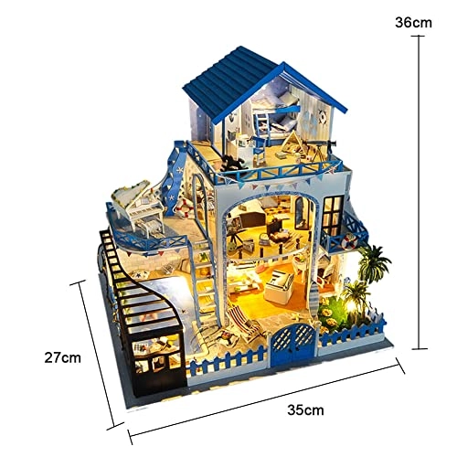 Miniature House Kit - Wooden With Lights DIY