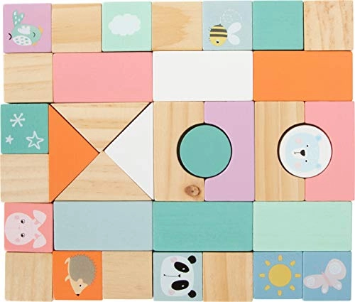 11766 - Pastel walker 34 wooden building blocks