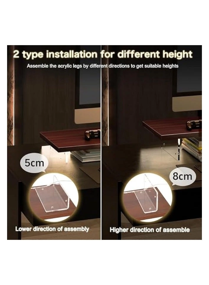 Monitor Stand Riser - Acrylic 60cm Wood