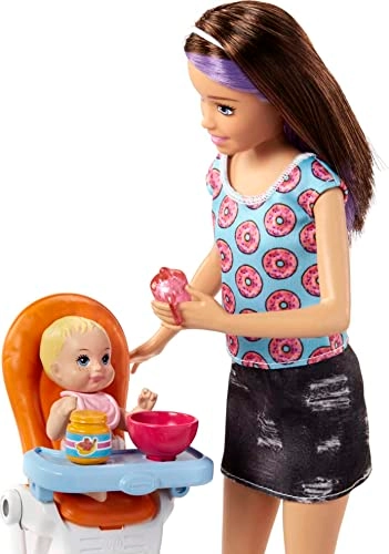 Skipper Babysitters Inc. Doll And Playset - Plastic Brunette with Blonde Baby Ages 5+