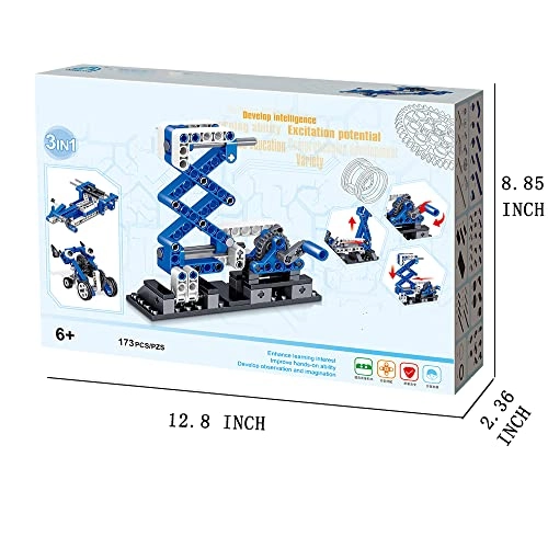 STEM Mechanics Gears Construction Kit - 3-in-1 173 pcs for ages 6+
