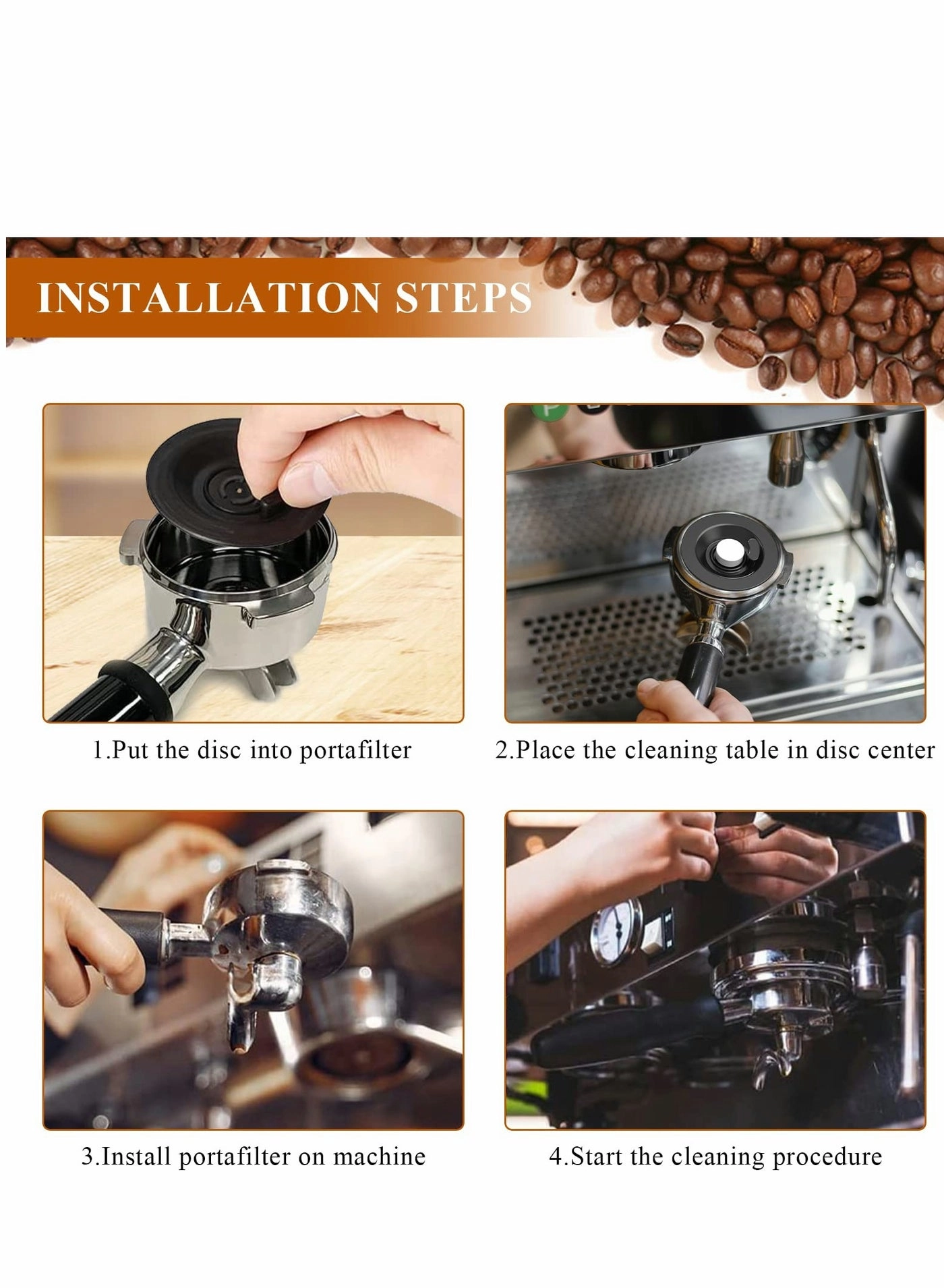 Espresso Cleaning Disc - 2Pcs 54mm Backflush