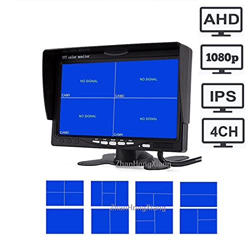AHD 1080P Camera - 4x + 7 Inch Quad Split Monitor - 4CH IPS