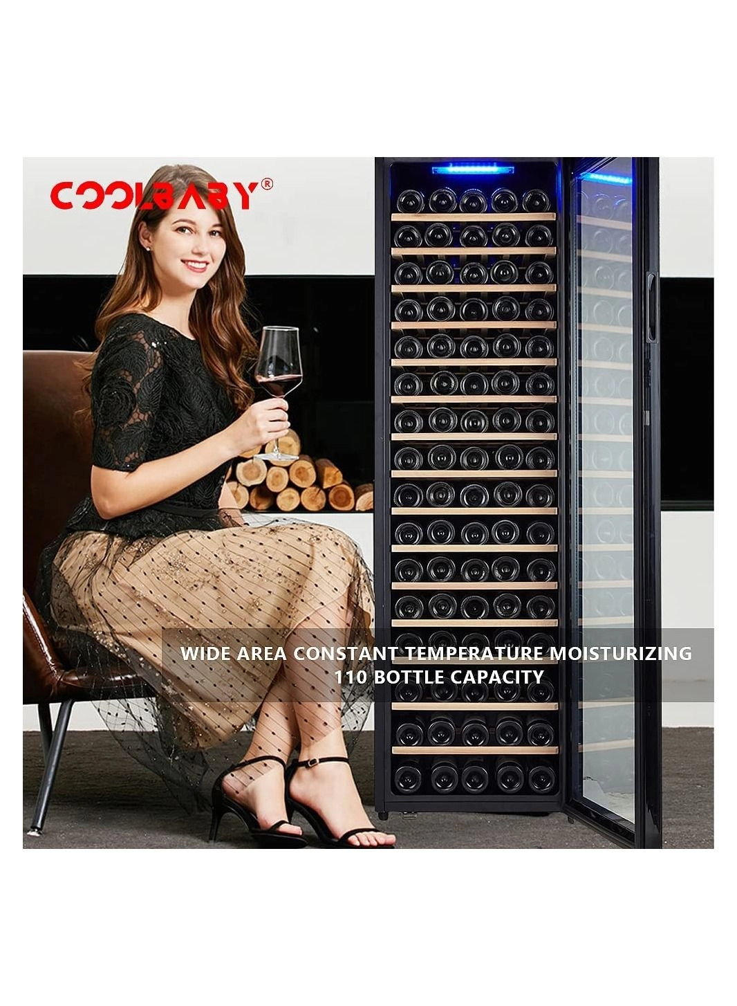 Thermostatic Wine Storage Cabinet - 110-Bottle 500L